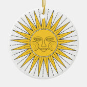  zon, maan, wolken en sterren keramisch ornament (Voorkant)
