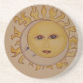 Zon Maan Zandsteen Onderzetter (Voorkant)