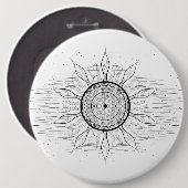 Zon Mandala 1 Ronde Button 6,0 Cm (Voorkant /achterkant)