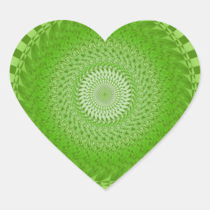 Zon Mandala groen Hart Sticker