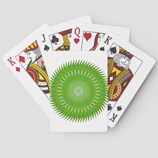 Zon Mandala groen Pokerkaarten (Achterkant)