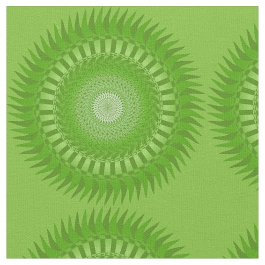 Zon Mandala groen Stof (Close Up)