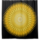 Zon Mandala in Geel Douchegordijn (Voorkant)