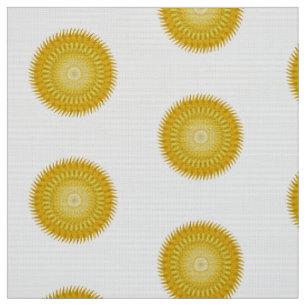 Zon Mandala in Geel Stof