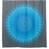 Zon Mandala Lichtblauw Douchegordijn (Voorkant)