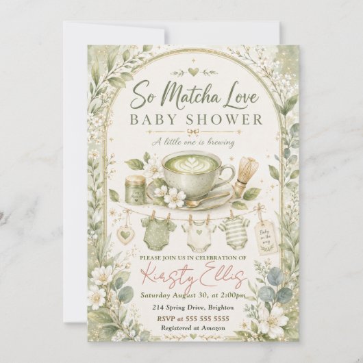 Zo'n Matcha Liefde Baby Shower Kaart (Voorkant)