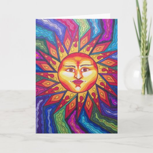 Zon met bladen kaart (Voorkant)