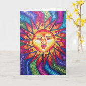 Zon met bladen kaart (Gele Bloem)