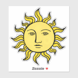 Zon met Face Retro Magic  Witchy Celestial Sticker