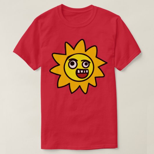 Zon met gezicht t-shirt (Design voorkant)
