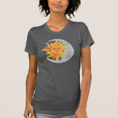 Zon met maangrafisch ontwerp T-Shirt. T-shirt (Voorkant)