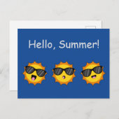 Zon met Zonnebril Happy Emoji Faces Personaliseren Feestdagenkaart (Voorkant / Achterkant)