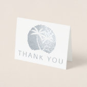 Zon met zwaaien Palms Dank je Folie Kaarten (Voorkant)