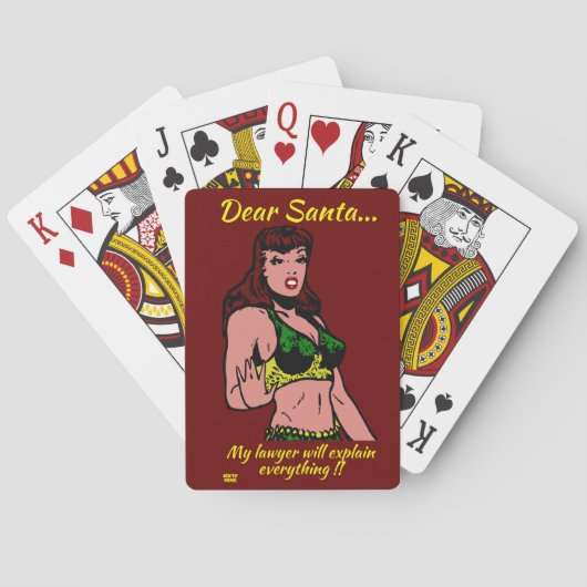 ZO'N. MIJN LAWYER ZAL... grappige kerst. Pokerkaarten (Achterkant)