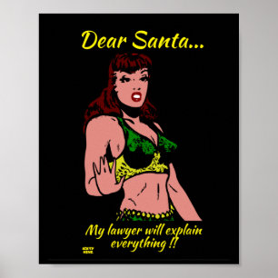 ZO'N. MIJN LAWYER ZAL... grappige kerst. Poster
