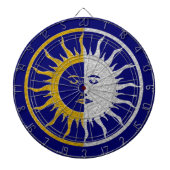 ZON & MOON in goud en zilver Dartbord (Voorkant)