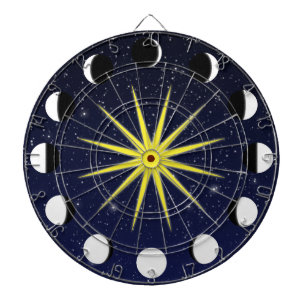 Zon, Moon Phases & Stars Dartbord