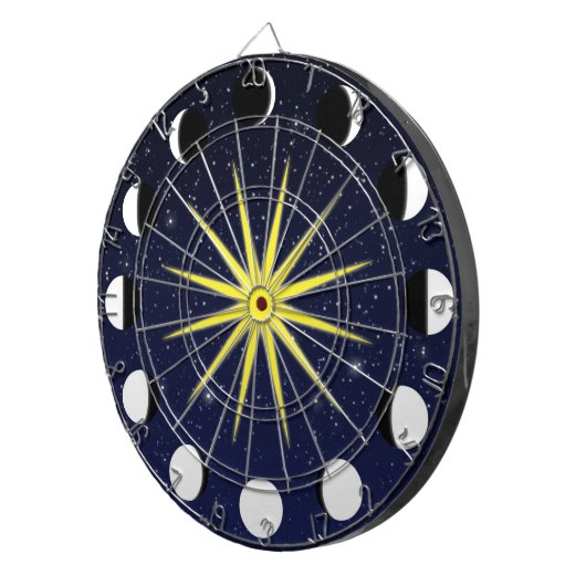 Zon, Moon Phases & Stars Dartbord (Voorkant Rechts)