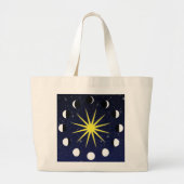 Zon, Moon Phases & Stars Grote Tote Bag (Voorkant)