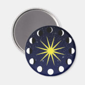 Zon, Moon Phases & Stars Magneet (Voorkant / Achterkant)