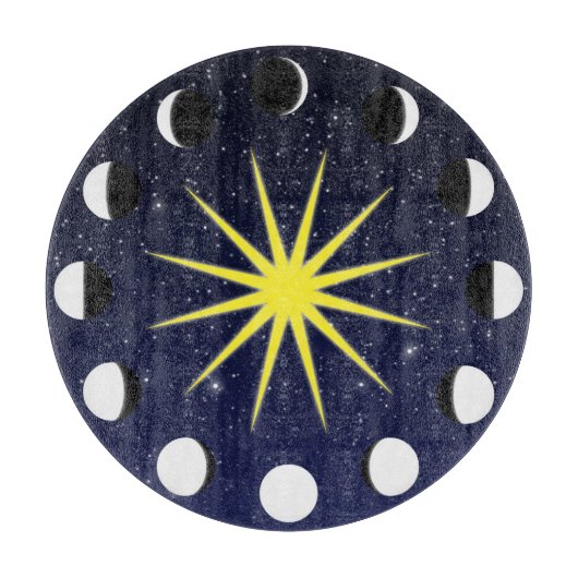 Zon, Moon Phases & Stars Snijplank (Voorkant)