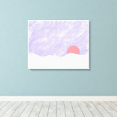 Zon ondergedompeld achter een besneeuwde berg canvas afdruk (Insitu (Houten vloer))
