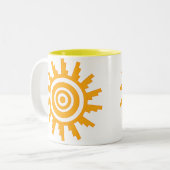 Zon ontwerp tweekleurige koffiemok (Voorkant links)
