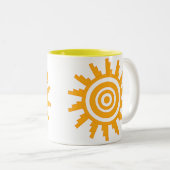 Zon ontwerp tweekleurige koffiemok (Voorkant rechts)