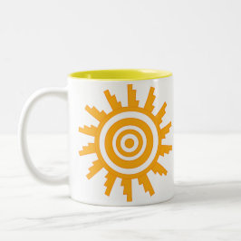 Zon ontwerp tweekleurige koffiemok