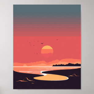 Zon op de Stijl van de Retro van de Kast plaatsen Poster