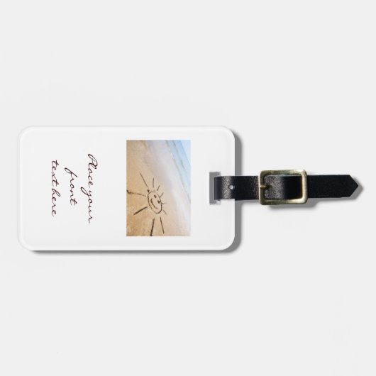 Zon op de strand bagagelabel (Voorkant horizontaal)