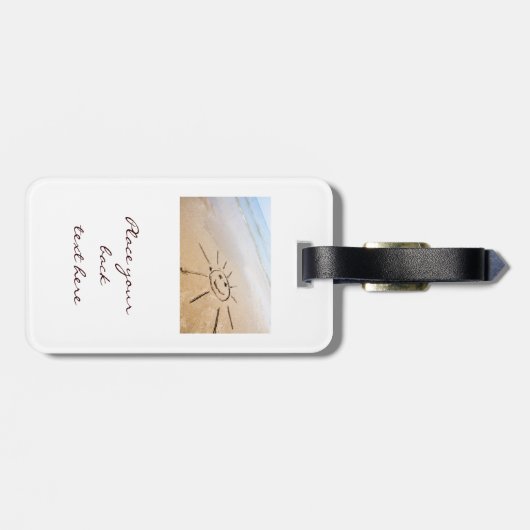 Zon op de strand bagagelabel (Achterkant horizontaal)