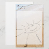 Zon op de strand briefpapier (Voorkant / Achterkant)