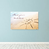 Zon op de strand canvas afdruk (Insitu (Houten vloer))