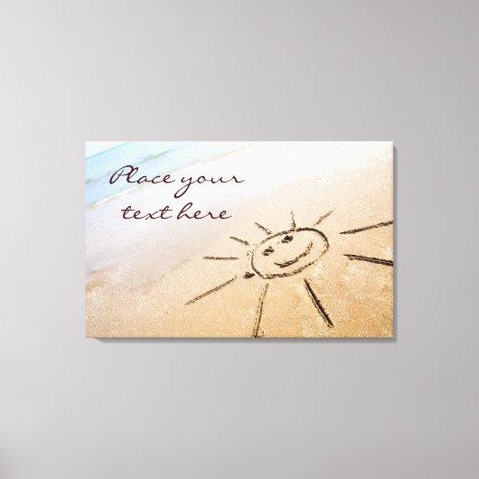 Zon op de strand canvas afdruk (Voorkant)