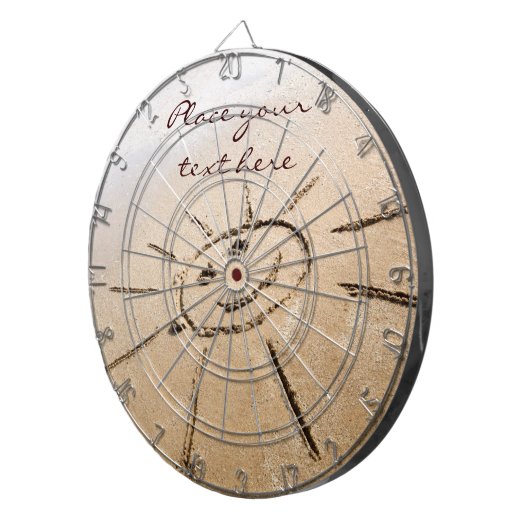 Zon op de strand dartbord (Voorkant Rechts)