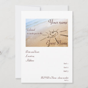 Zon op de strand kaart