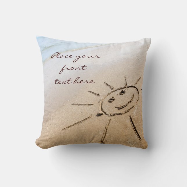 Zon op de strand kussen (Voorkant)