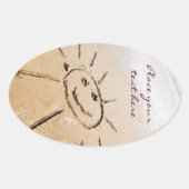 Zon op de strand ovale sticker (Voorkant)