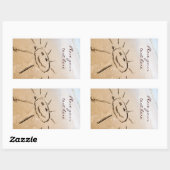 Zon op de strand rechthoekige sticker (Vel)