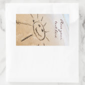 Zon op de strand rechthoekige sticker (Tas)