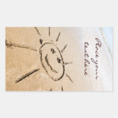 Zon op de strand rechthoekige sticker (Voorkant)