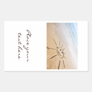 Zon op de strand rechthoekige sticker