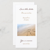 Zon op de strand save the date (Voorkant / Achterkant)