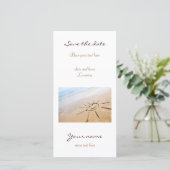 Zon op de strand save the date (Staand voorkant)