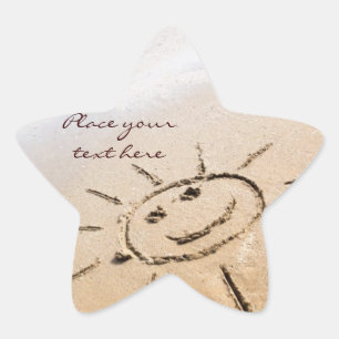 Zon op de strand ster sticker