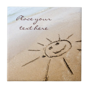 Zon op de strand tegeltje