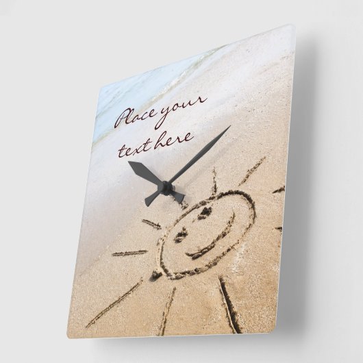 Zon op de strand vierkante klok (Hoek)