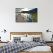 Zon op een klein meer canvas afdruk (Insitu (Slaapkamer))