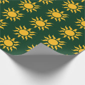 Zon op groen achtergrondpapier cadeaupapier (Hoek)